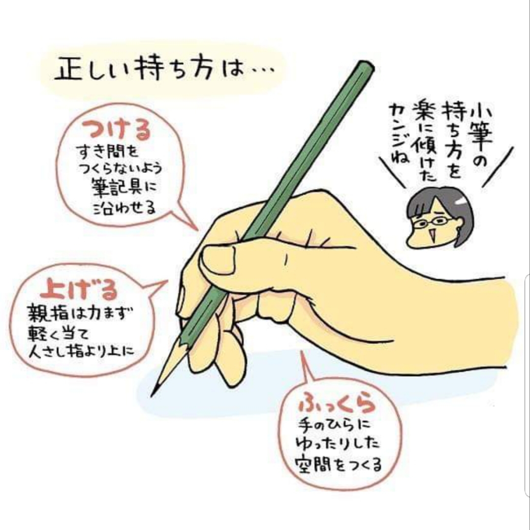 きれいな字をかけるペンの持ち方らしい ヘッドスパサロン Green